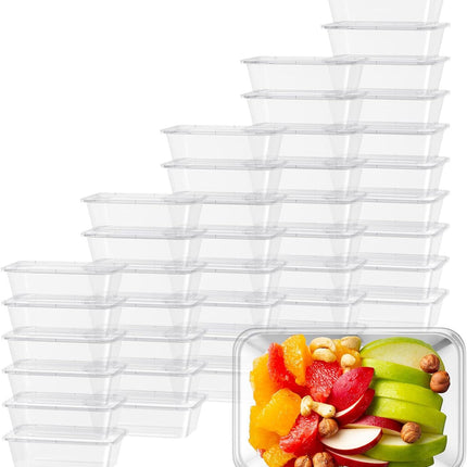 120pcs 1500ml Reusable Food Containers Plastic Storage Meal Prep w/ Lids (217*145*72mm)