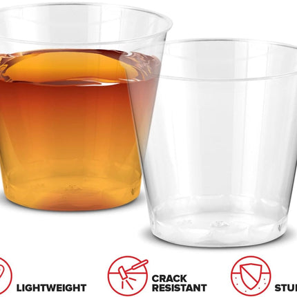 1080pcs 30ml Reusable & Disposable Plastic Shot Glasses Clear Cups Event Tastings Bulk