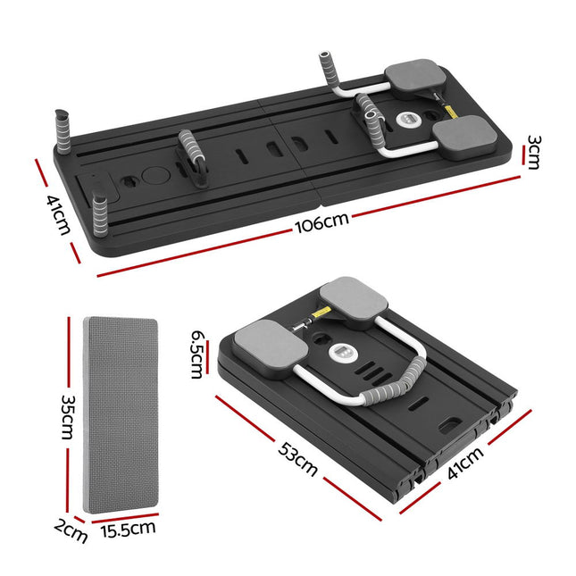 Everfit Pilates Reformer Abdominal Exercise Board Push Up Set Fitness Black