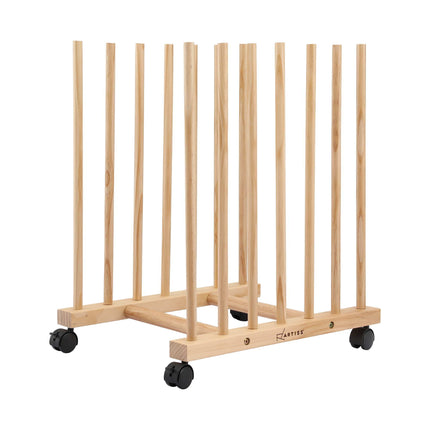 Artiss Wooden Art Drying & Canvas Storage Rack with Caster Wheels for Studio,Galleries,Classroom