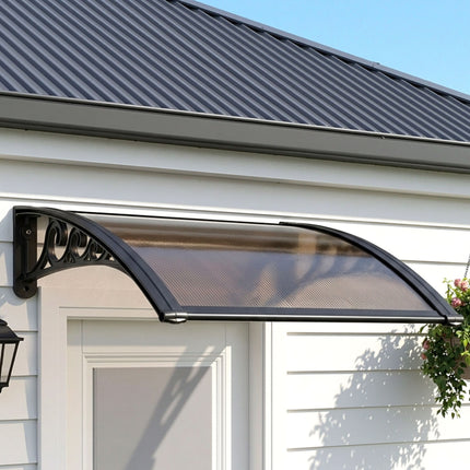 Instahut Window Awning Drainage 0.6mx0.6m Outdoor Brown