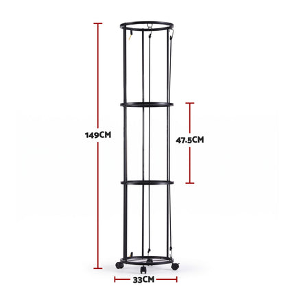 Everfit Vertical Ball Storage Rack with Wheels Sports Equipment Organiser