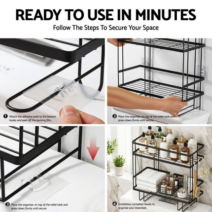 Artiss Over Toilet Storage Rack Bathroom Shelf Organizer 2 Tier