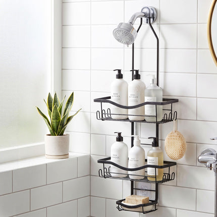Artiss Shower Caddy Hanging Bathroom Organiser Over Head Black