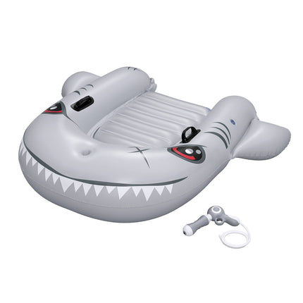 Bestway Shark Ride-On Pool Float Toy Floaties for Kids 45kg Capacity Grey