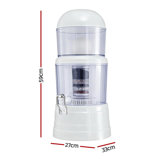 Devanti Benchtop Water Filter 14L Gravity Multi-Stage BPA-Free Home Camping