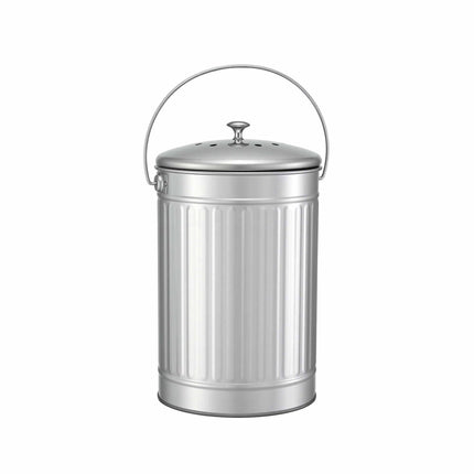 Gardeon Compost Bin Kitchen Countertop Food Waste Caddy 6L Silver