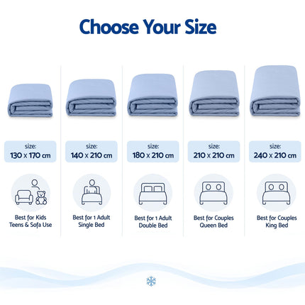Giselle Cooling Blanket 240cm x 210cm King Summer Quilt Sleepers Double Sided