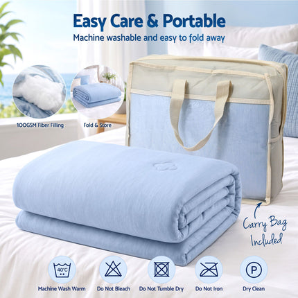 Giselle Cooling Blanket 240cm x 210cm King Summer Quilt Sleepers Double Sided