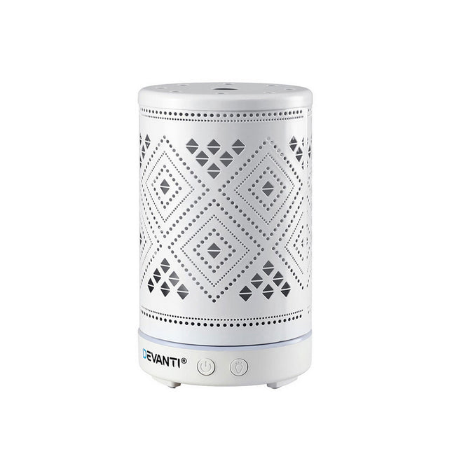 Devanti Ultrasonic Aroma Diffuser Aromatherapy 100ml LED Lights Iron Humidifier Forest