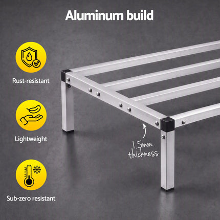 Giantz 91x51cm Aluminum Dunnage Rack Heavy Duty Kitchen Storage Platform