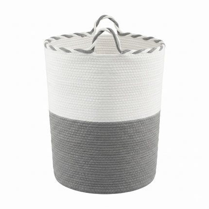 Artiss Woven Laundry Basket with handles Foldable White & Grey
