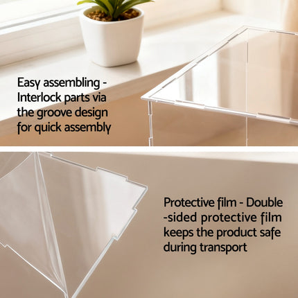 Artiss Clear Acrylic Display Case Dustproof Protection Box For Car Toys 30CM