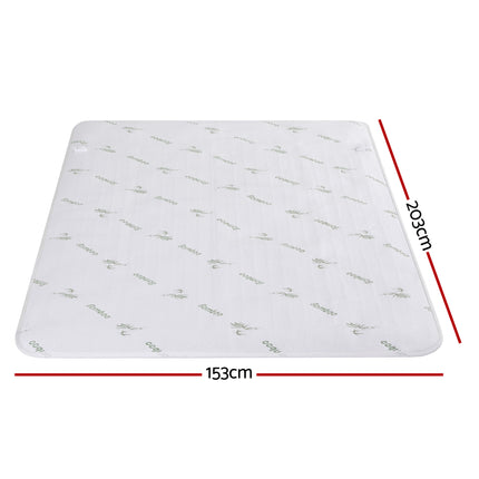 Giselle Electric Blanket Bamboo Fabric Queen Fitted Heated Pad Underlay Washable Winter