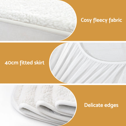 Giselle Electric Blanket LED Remote Sherpa Fleece Underlay Fully Fitted Machine Washable King Single