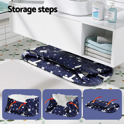 Weisshorn Foldable Bathtub PVC SPA Bucket Inflatable Cushion 134x65cm Star Navy