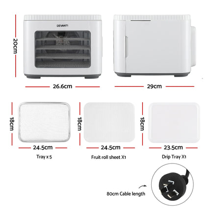 Devanti Food Dehydrator Machine 5 Tray Mini Fruit Dryer Maker White