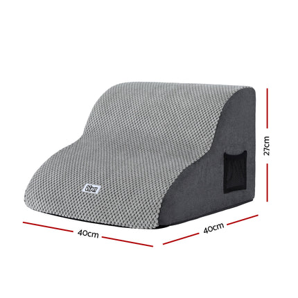 i.Pet Dog Ramp 2 Steps For Small Dogs Bed Sofa Car Foam Non-Slip Pet Cat Stairs