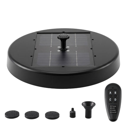 Gardeon Solar Fountain Pumps Bird Bath Battery Backup LED Remote Black 27cm