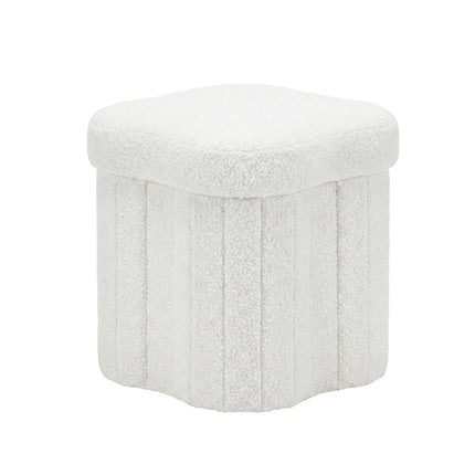 Artiss Storage Ottoman Foot Stool Foldable White