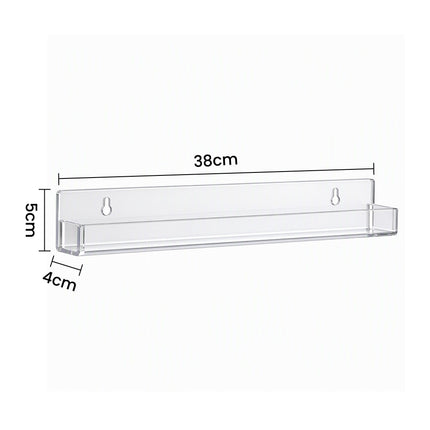 Artiss 6-Pack Acrylic Wall Shelves, Clear Floating Display Shelf with Detachable Panels & Front Lip