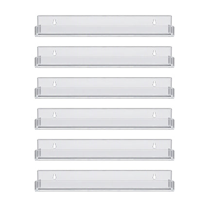 Artiss 6-Pack Acrylic Wall Shelves, Clear Floating Display Shelf with Detachable Panels & Front Lip