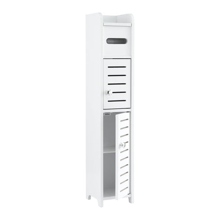 Artiss Bathroom Storage Cabinet 3-Tier Slim Toilet Paper Holder Organizer White