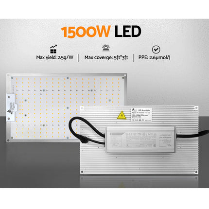 Green Fingers Max 1500W Grow Light LED Full Spectrum Indoor Plant All Stage Growth