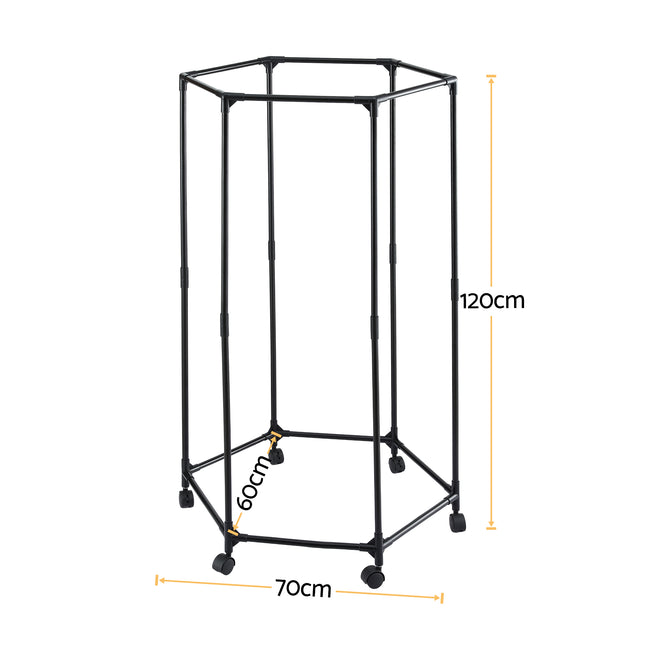 Artiss Clothes Rack Airer Rail Coat Stand Wheels 6 Rods
