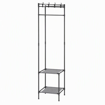 Artiss Coat Rack 181cm Freestanding Corner Hall Tree Garment Organiser Storage Shelf 8 Hooks Black