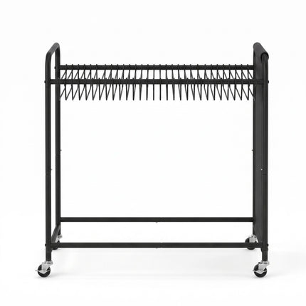 Artiss Pants Trolley Mobile Clothes Rack Clothing Stand with 30 Hangers Wheels Storage Organizer Bag