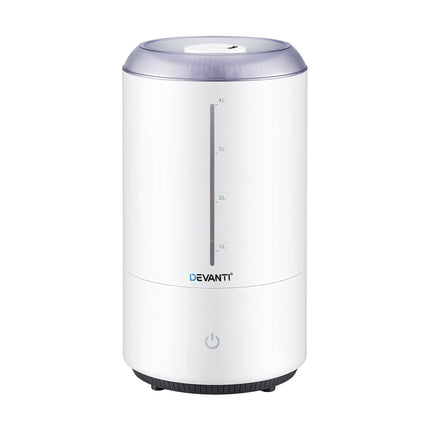 Devanti Ultrasonic Humidifier Aroma Diffuser Top Fill Quiet Bedroom 4L White