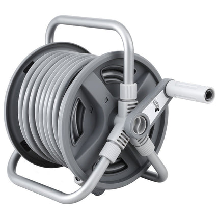 Green Fingers 20m Retractable Garden Hose Reel Heavy Duty 1/2" Hose Auto Rewind