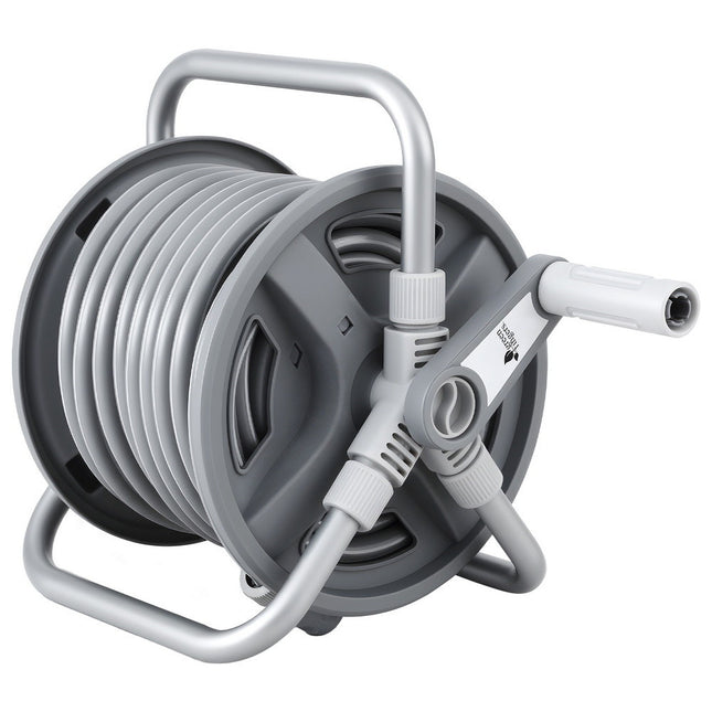 Green Fingers 20m Retractable Garden Hose Reel Heavy Duty 1/2" Hose Auto Rewind