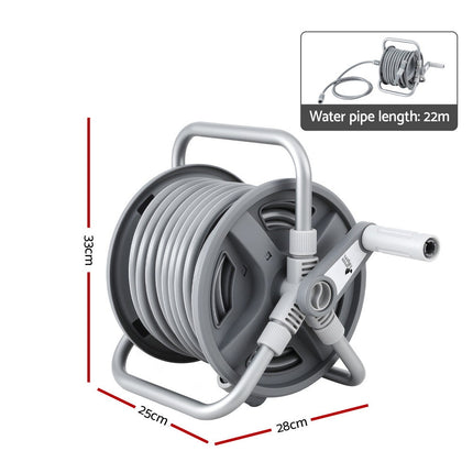 Green Fingers 20m Retractable Garden Hose Reel Heavy Duty 1/2" Hose Auto Rewind