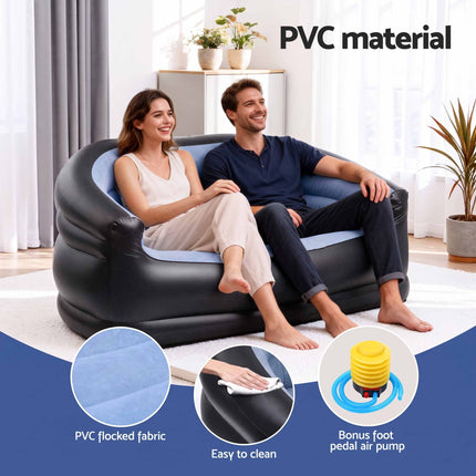 Gardeon Outdoor Air Sofa Inflatable Couch Two-Seater Lounge Chair with Pump Blow Up Couches for Camping