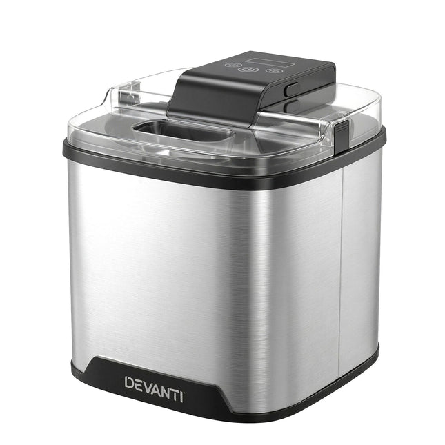 Devanti Ice Cream Maker Slushie Machine 2L Homemade Gelato Sorbet Sliver