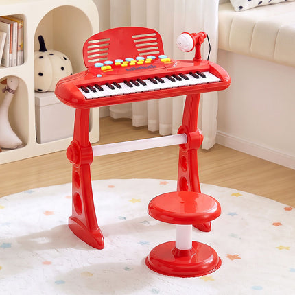 Keezi Kids Piano Keyboard 37 Keys Electronic Musical Instrument Set w/ Stool Microphone