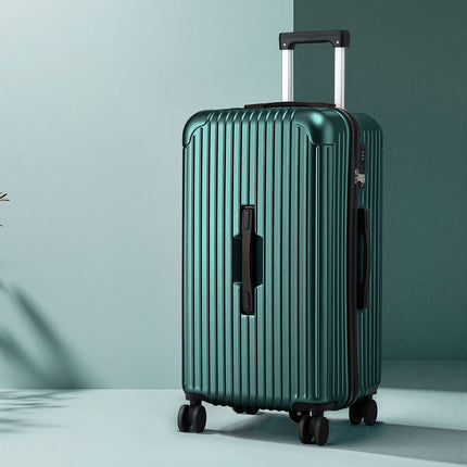 Wanderlite 28" Trunk Luggage Suitcase Travel 5 Wheels Type-C Port TSA Green