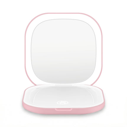 Embellir LED Compact Mirror Lighted Travel Makeup Mirror Pocket-Sized 1x 10x Magnification Square Pink