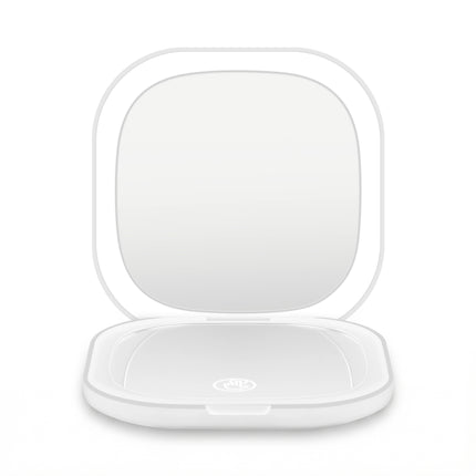 Embellir LED Compact Mirror Lighted Travel Makeup Mirror Pocket-Sized 1x 10x Magnification Square White