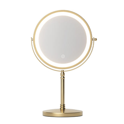 Embellir Lighted Makeup Mirror Rotation 10X Magnifying Double Sided Tabletop Gold