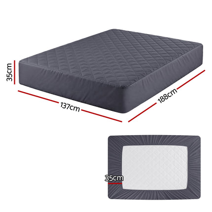 Giselle Water-Resistant Mattress Protector Microfiber 360° Fit Double