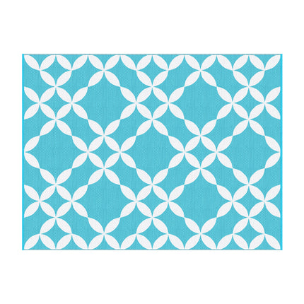 Gardeon Outdoor Rugs 274x366cm Large Carpet Reversible Area Mat PP Dual-Sided Patio Rug Light Blue