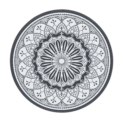 Gardeon 180CM Outdoor Rug Reversible Carpet PP Area Mat Patio Rugs Round Grey