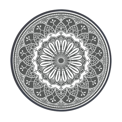 Gardeon 180CM Outdoor Rug Reversible Carpet PP Area Mat Patio Rugs Round Grey