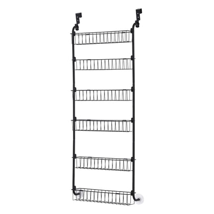 Artiss Over Door Storage Hanger Pantry 6-Tier Metal Hook Hanging Organiser Black