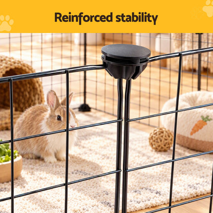 i.Pet Dog Playpen 12 Panels Pet Playpen 35x35cm Iron DIY Enclosure for Small Animals