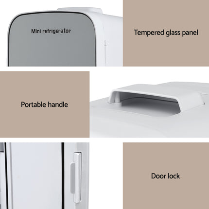 Glacio Mini Fridge Portable 13L White Electric Cooler Warmer 12V 220V