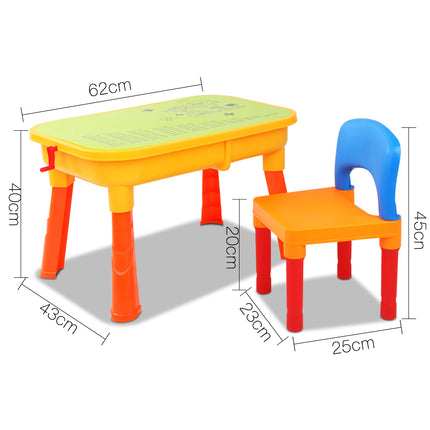 Keezi Kids Sandpit Pretend Play Set Sand Water Table Chair Outdoor Beach Toy